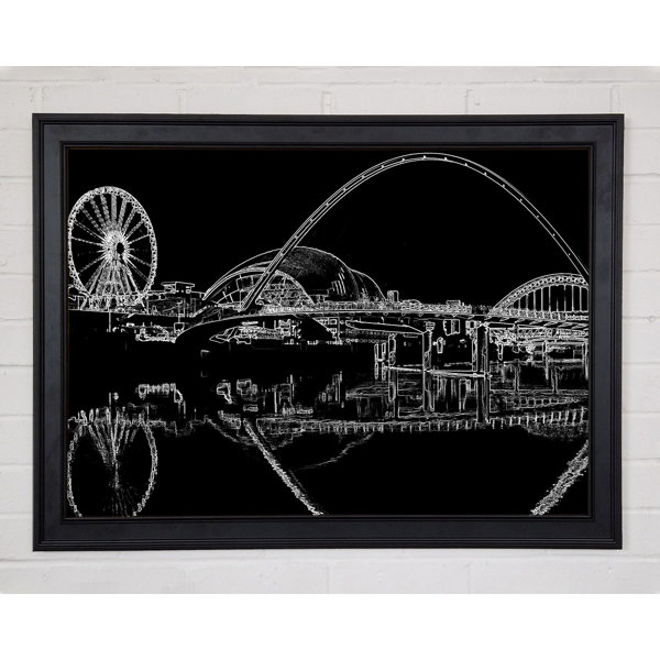 Ebern Designs Gateshead Newcastle Millennium Bridge Psychedelic Druck